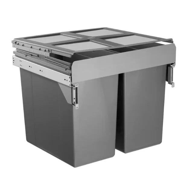 90 Litre Soft Close Waste Bin for 600mm cabinet - Anthracite