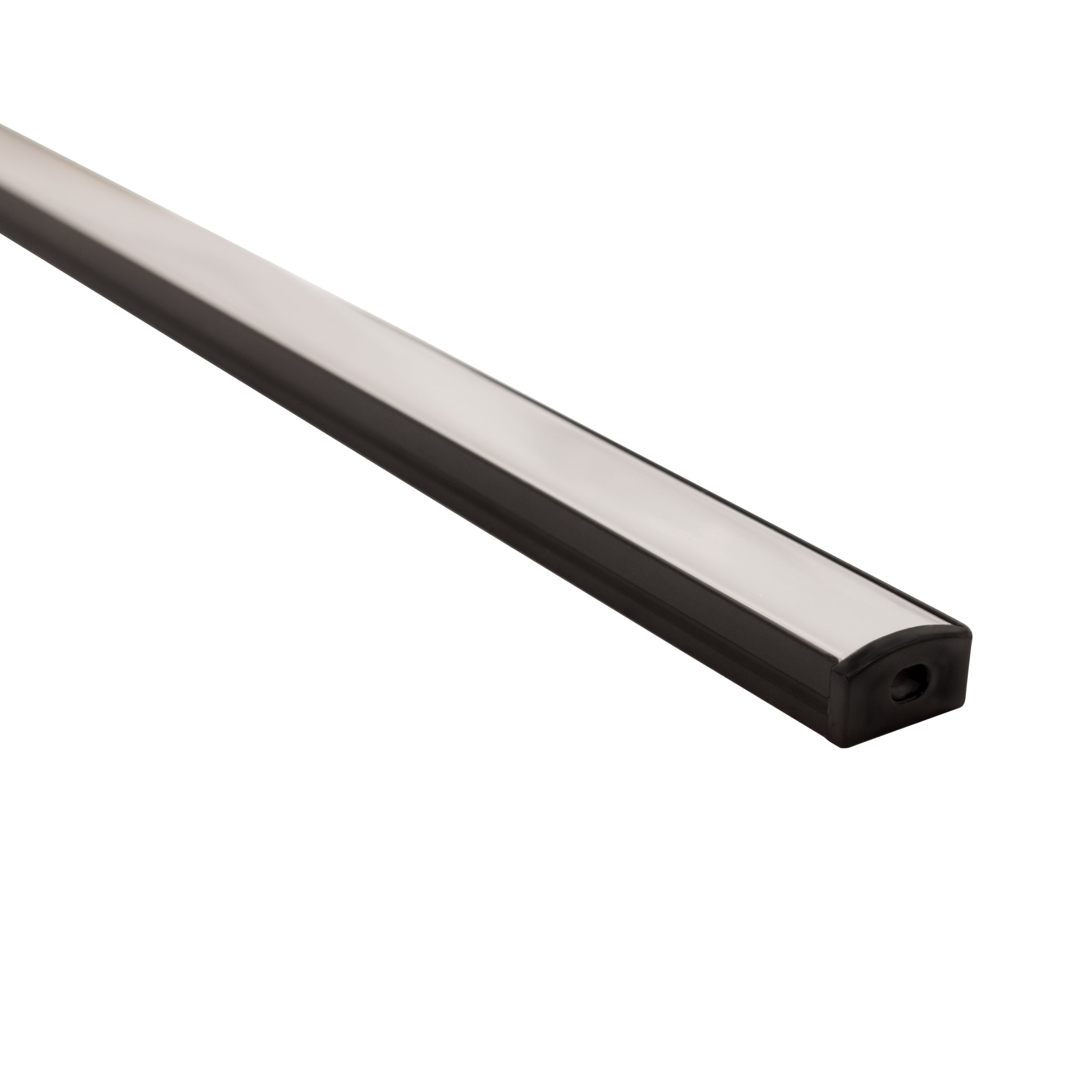 1m Black Surface Mounted Aluminium Extrusion with Diffuser for LED Strip Lighting