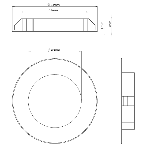 Venta Black - Round Diffused Under Cabinet Recessed LED Light Fitting - Image 2
