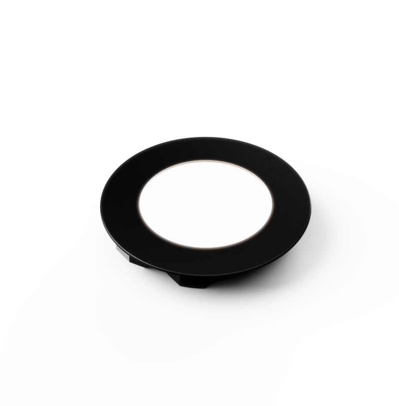 Venta Black - Round Diffused Under Cabinet Recessed LED Light Fitting